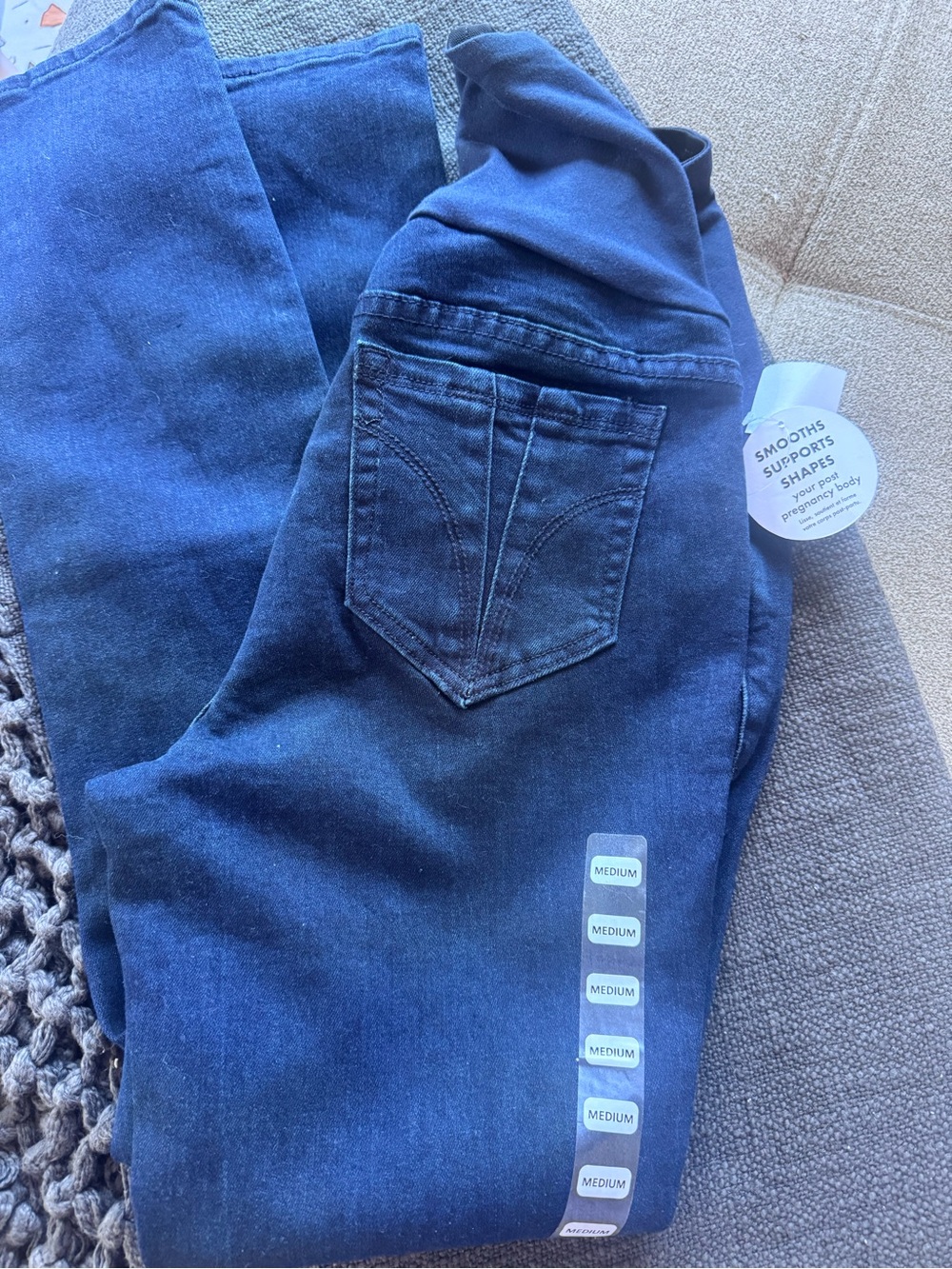 Women’s Dark Blue Stretch Post Partum Jeans - Medium